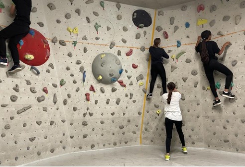 Freizeit an der Kletterwand